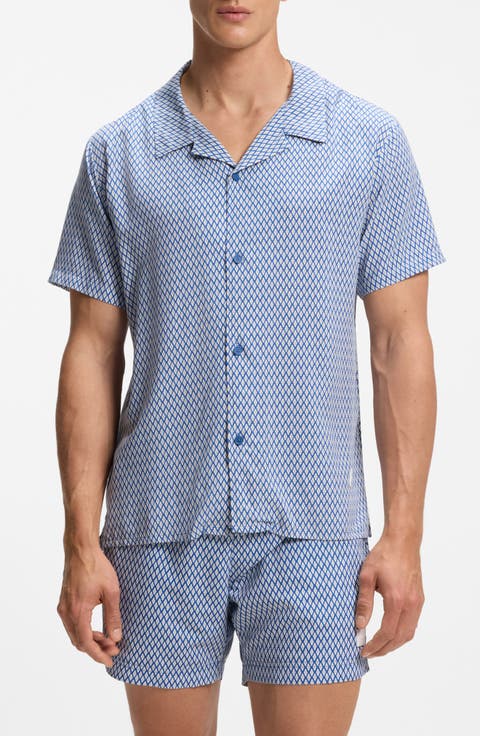 Geo Print Camp Shirt