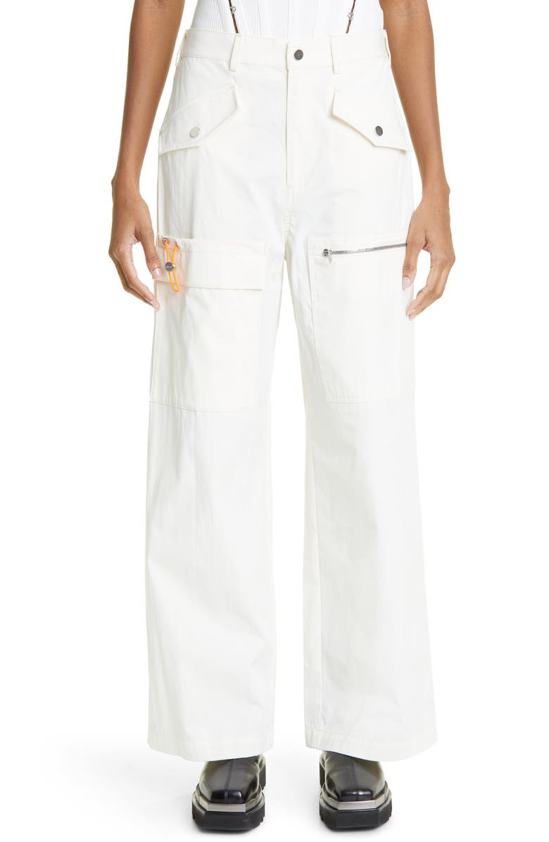 Dion Lee Slouchy Multipocket Wide Leg Twill Pants, Main, color,