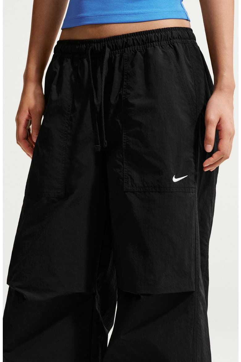 Sportswear Loose Mid Rise Structured Pants, Alternate, color, BLACK/ SAIL