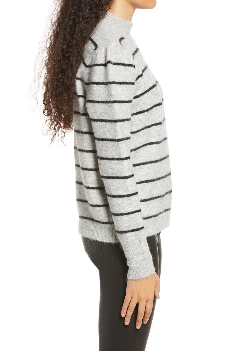 VERO MODA Cornelia Stripe Puff Shoulder Sweater, Alternate, color,