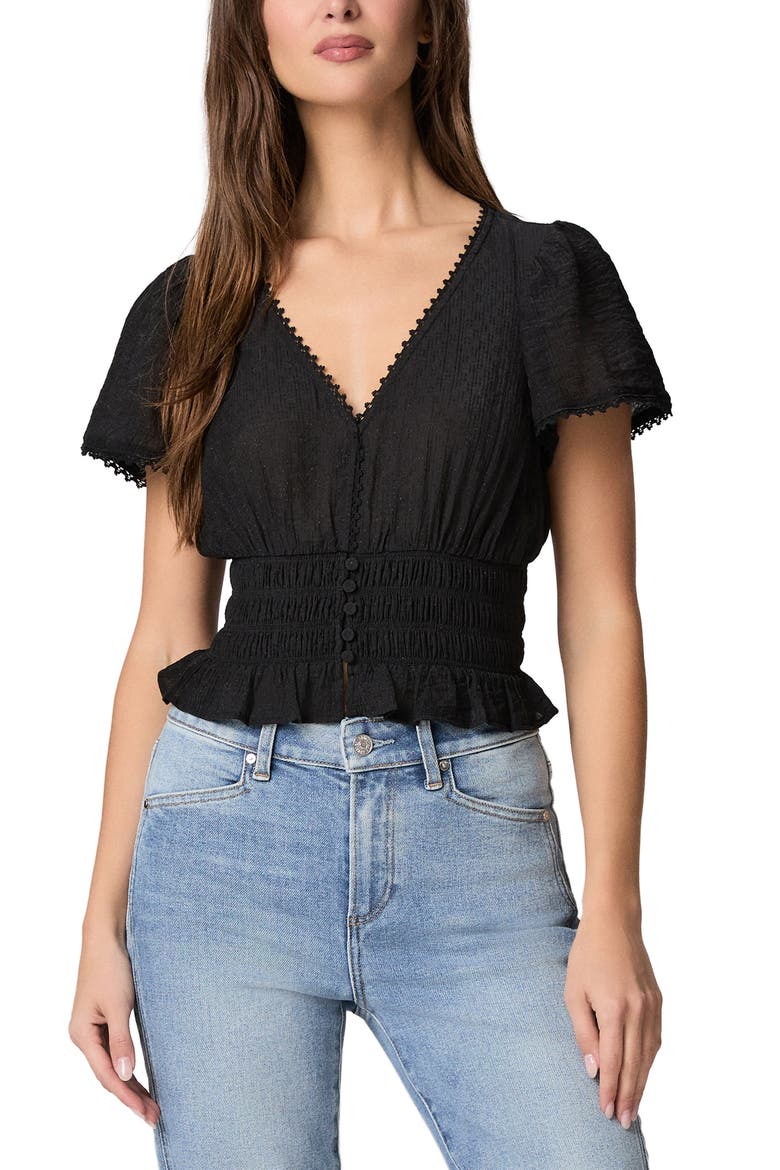 Rive V-Neck Top, Main, color, BLACK
