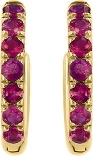 EFFY 925 Gold Plated Silver ,Ruby Earrings