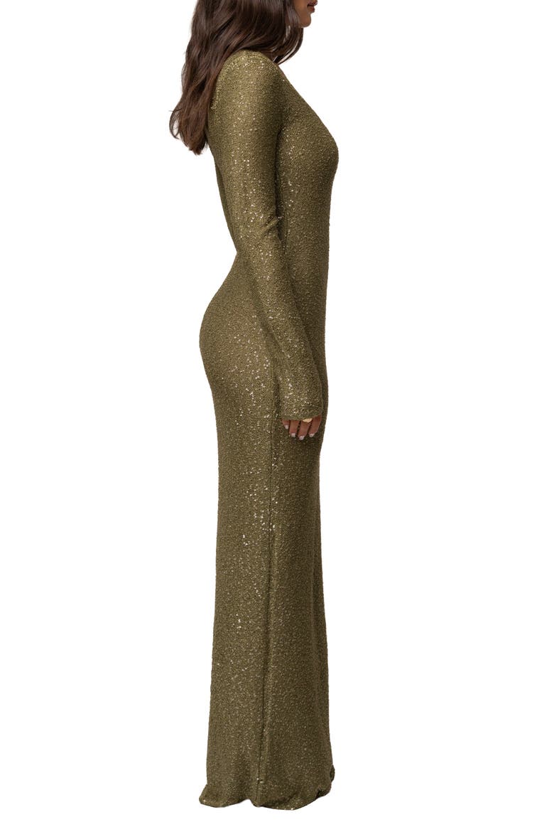 Muse Sequin Maxi Dress, Alternate, color, Lime