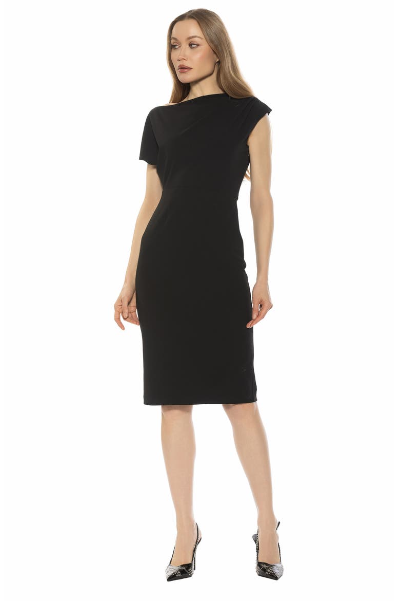 Althea Sheath Dress, Alternate, color, BLACK
