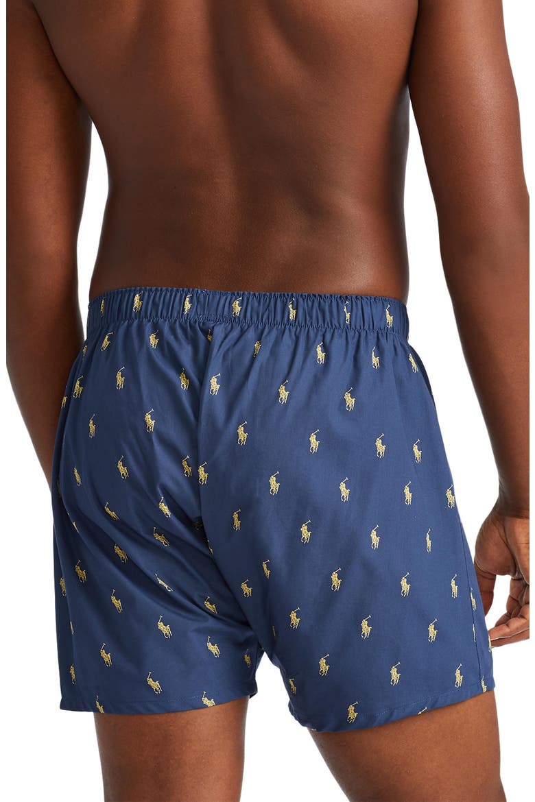 Assorted 5-Pack Woven Cotton Boxers, Alternate, color, NAVY