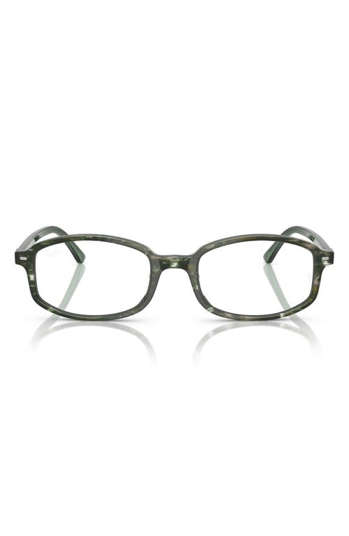 Ray Ban Ray-ban 54mm Irregular Optical Glasses In Transparent Green
