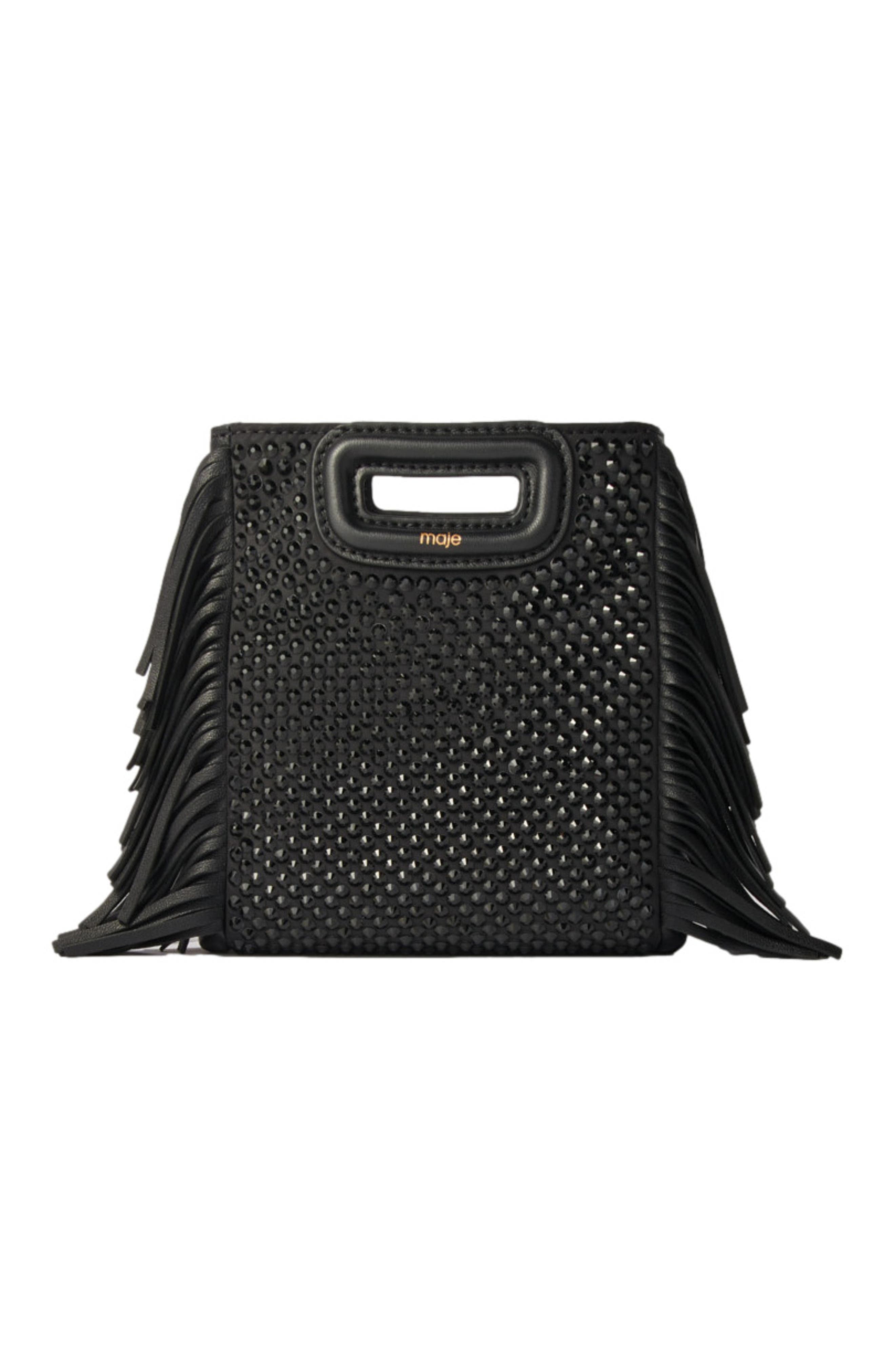 maje M mini rhinestone bag, Main, color, 