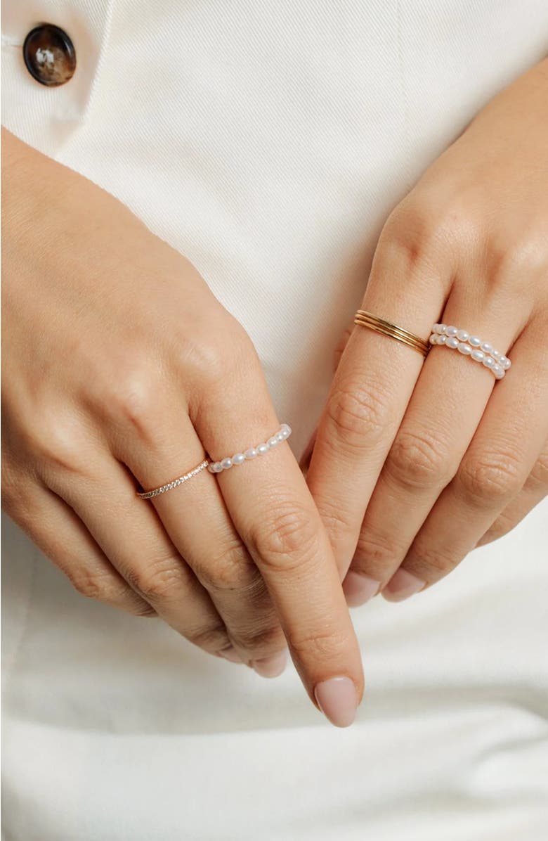 MADE BY MARY Pearl Strand Ring, Alternate, color, Gold Vermeil