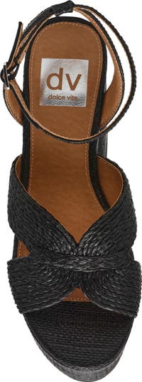 Waylan Raffia Platform Ankle Strap Sandal