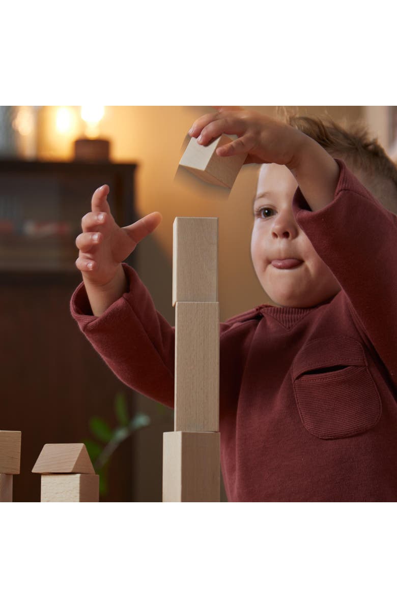 HABA Wooden Building Blocks 26 Piece Set Open-Ended Stacking Toys, Toddler Blocks, and Wooden Toys Made in Germany for Creative Play and Learning, Alternate, color, Tan