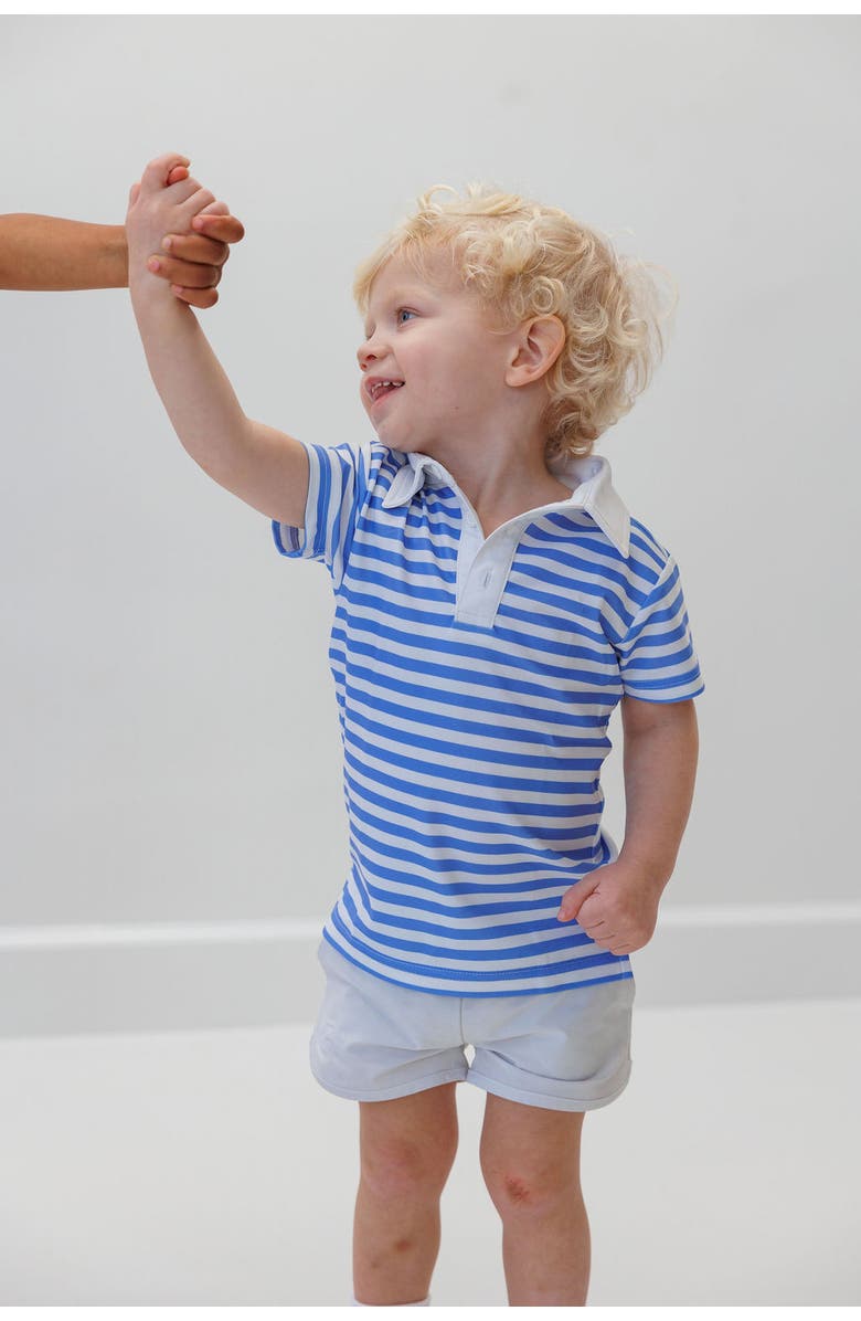 Courtside Kids Boys Polo Shirt, Alternate, color, Blue/White Stripe