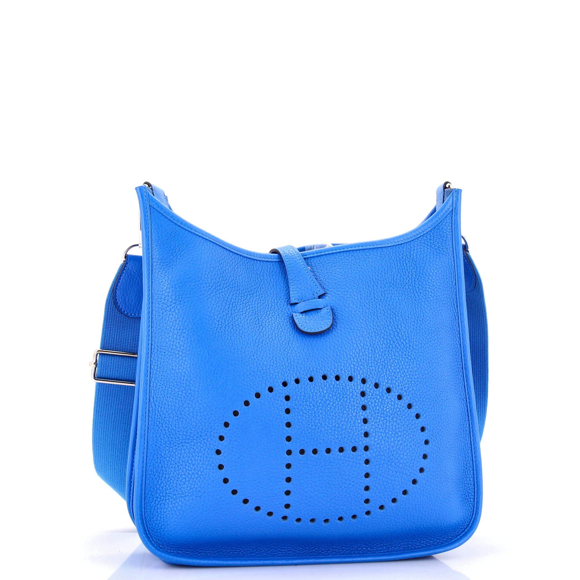 Pre-Owned Hermes Evelyne Bag Gen III Clemence PM, Alternate, color, Bleu Hydra