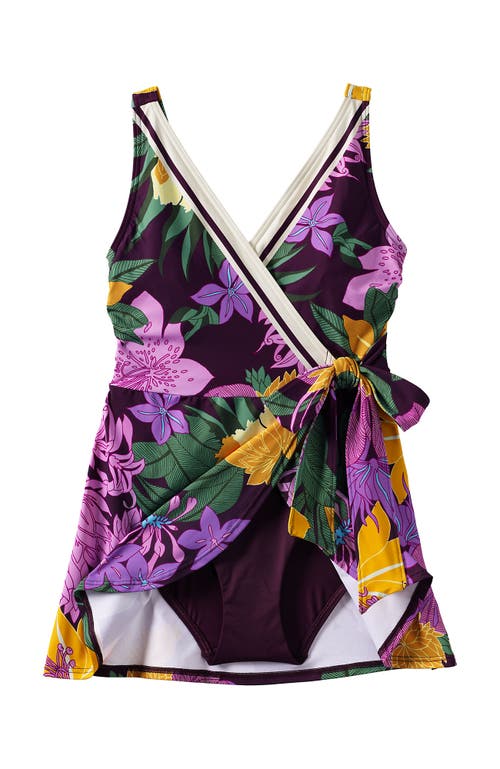 LANDS' END LANDS' END SIDE TIE MINI SWIM DRESS SWIMSUIT
