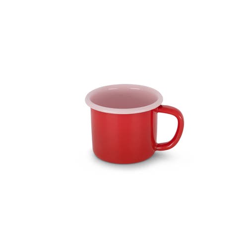 Elifle Two Tone Enamel Mug In Red