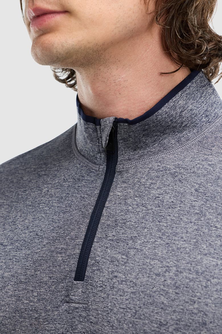 Seamless Melange 1/4 Zip Long Sleeve, Alternate, color, Deep Navy