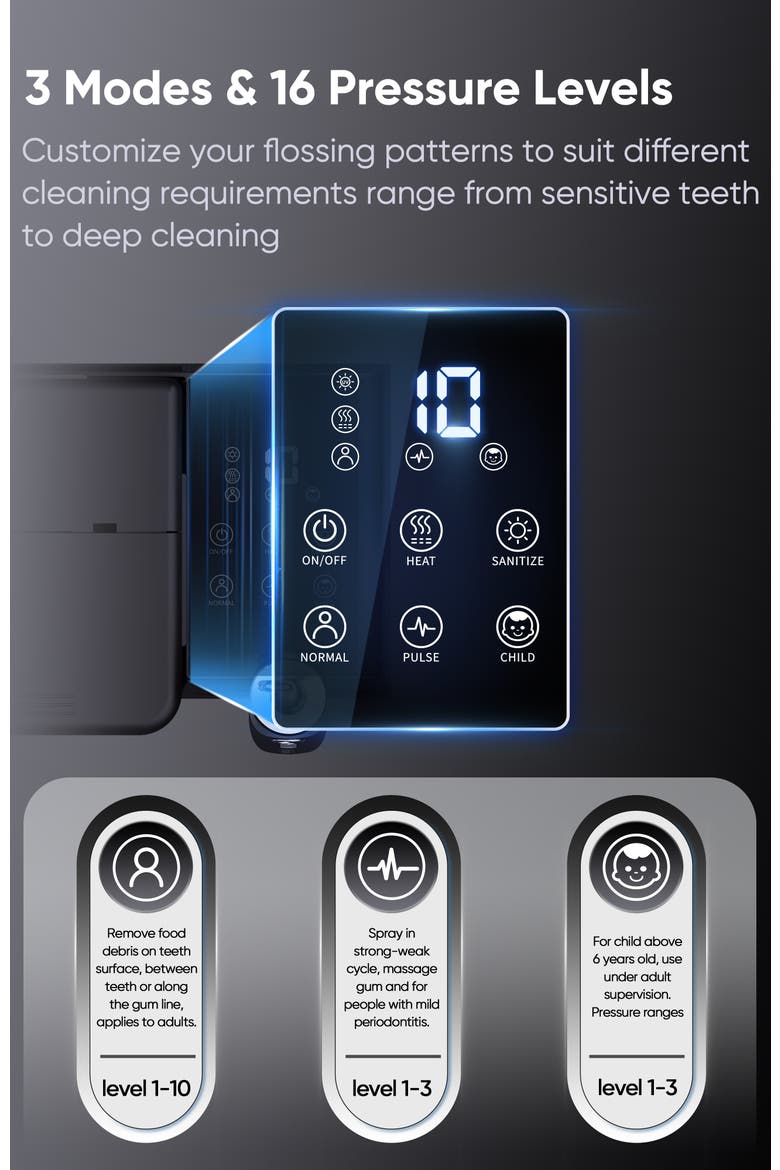 LP233 Pro UVC Countertop Water Flosser with DY156 Essential Electric Toothbrush Bundle, Alternate, color, Open Grey