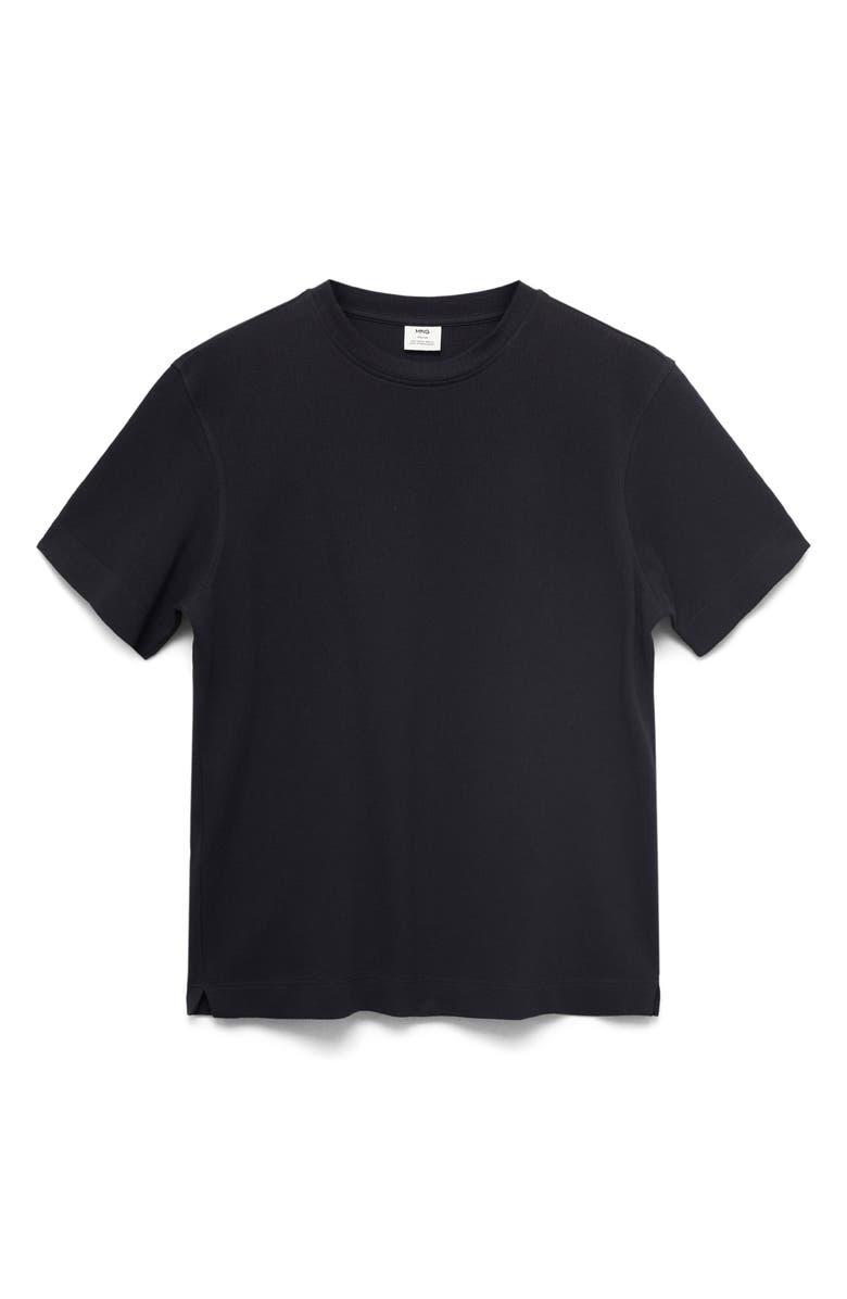 MANGO Solid Cotton T-Shirt, Alternate, color, Navy