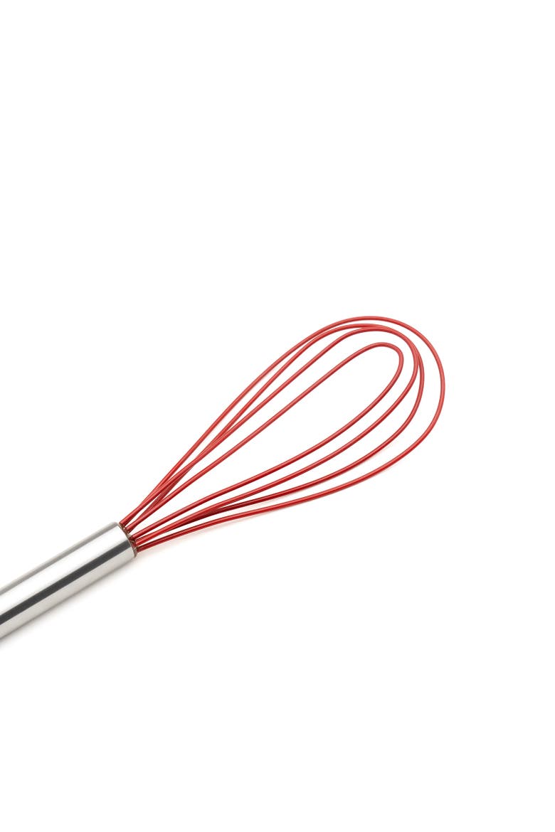 10 Inch Silicone Flat Whisk, Alternate, color, Red