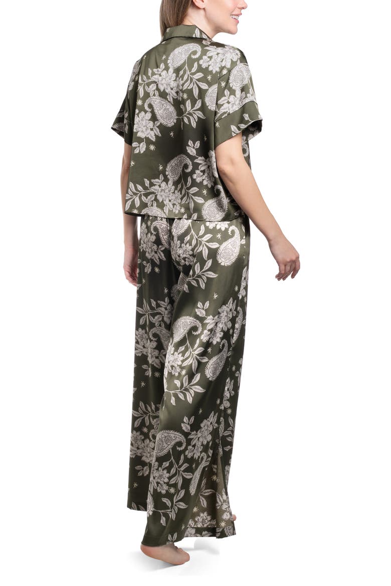 Paisley Satin Pajamas, Alternate, color, PAISLEY PRETTY