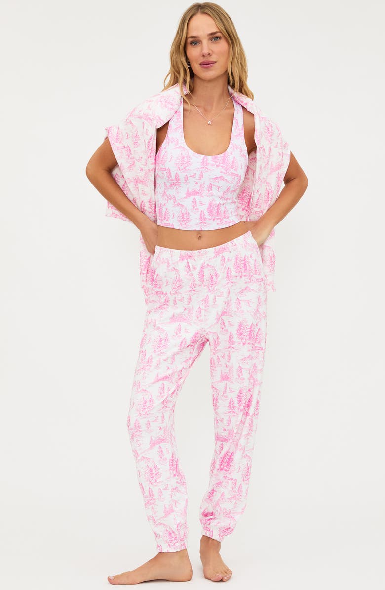 Beach Riot Georgie Print Sweatpants, Alternate, color, Powder Pink