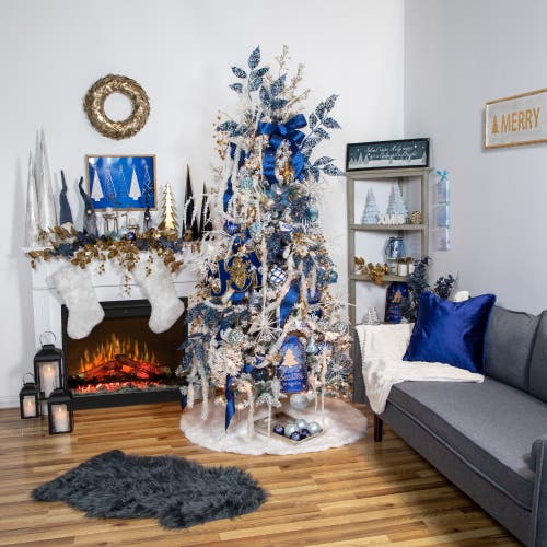 Northlight 2' X 3' Furry Chic Stone Blue Faux Fur Plush Pile Area Throw Rug In Blue