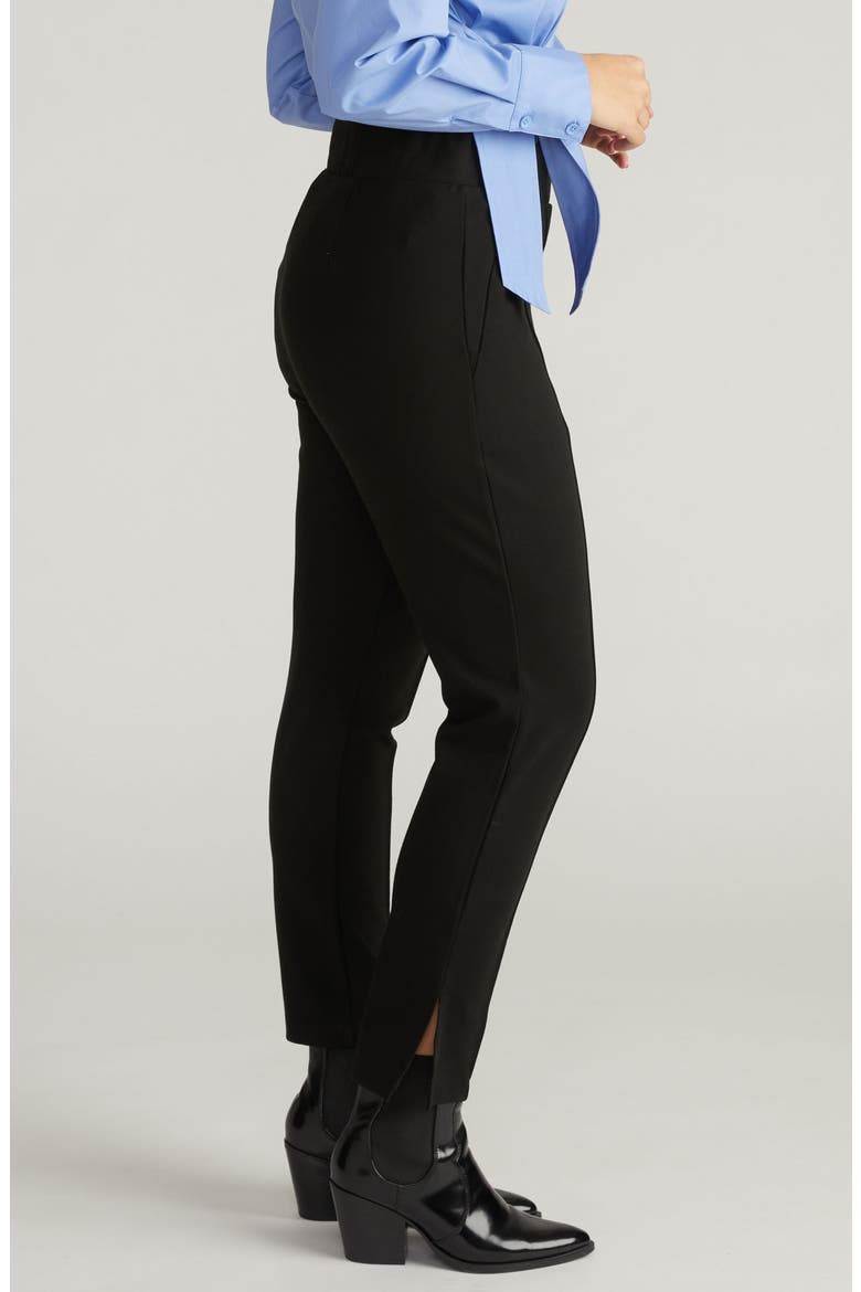 Pintuck Pull-On Skinny Ponte Pants, Alternate, color, BLACK