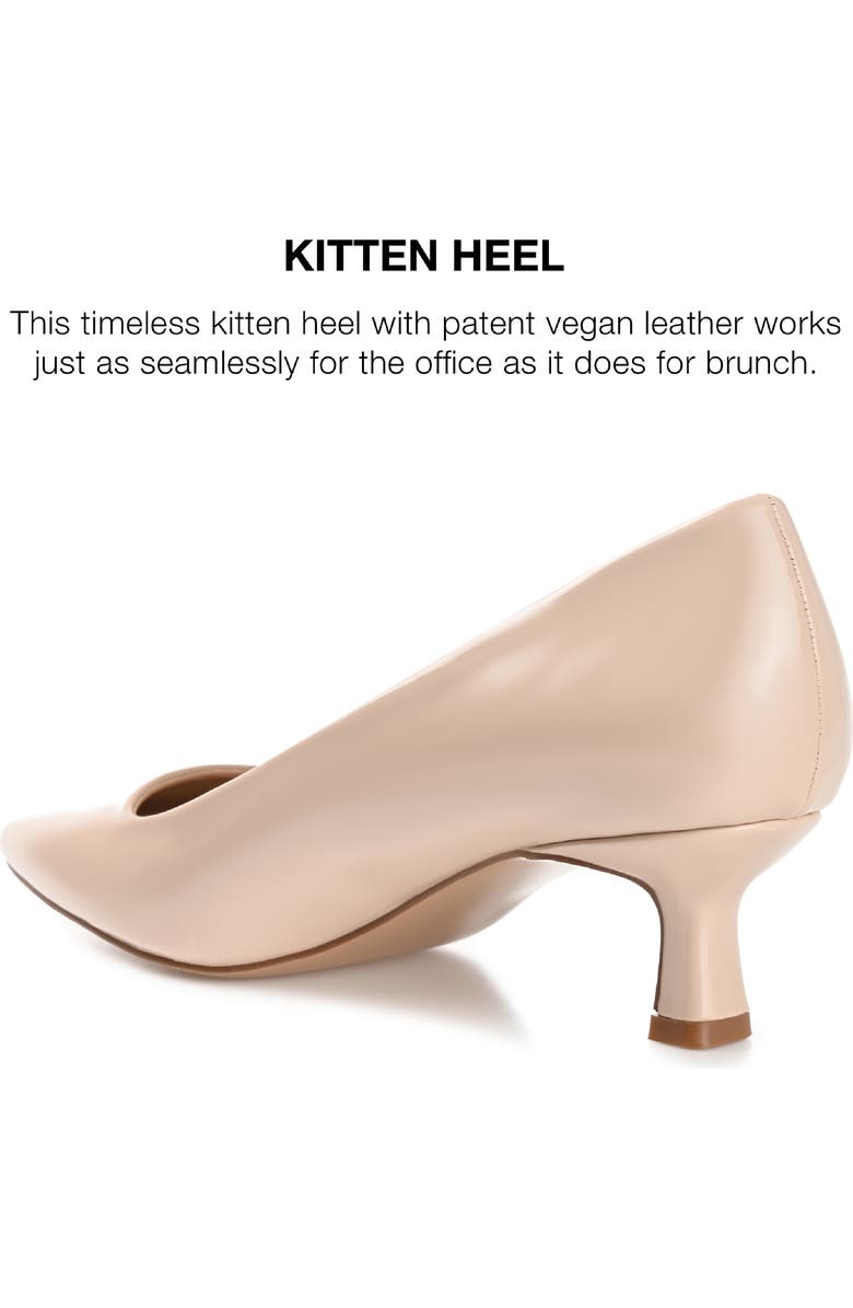 Journee Collection Celica Pointed Toe Pump, Alternate, color, Patent/ Nude