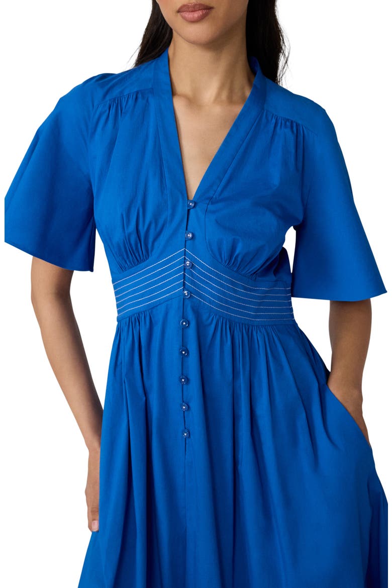 Dawn Stretch Cotton Poplin Midi Dress, Alternate, color, CARFU