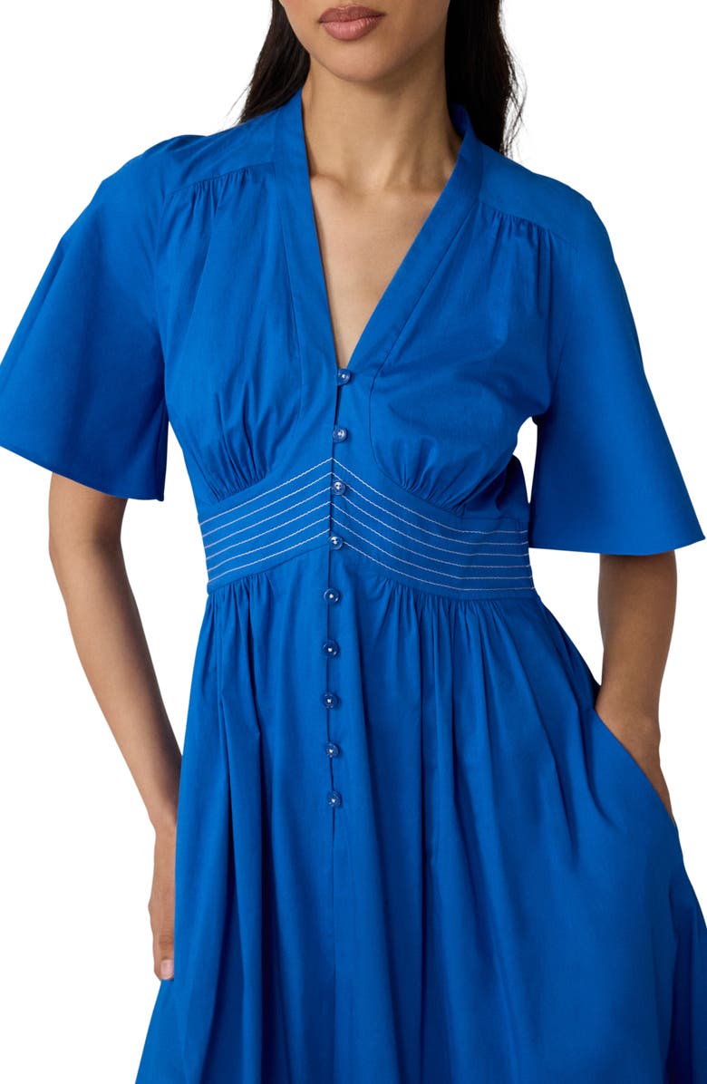 Diane von Furstenberg Dawn Stretch Cotton Poplin Midi Dress, Alternate, color, Carfu