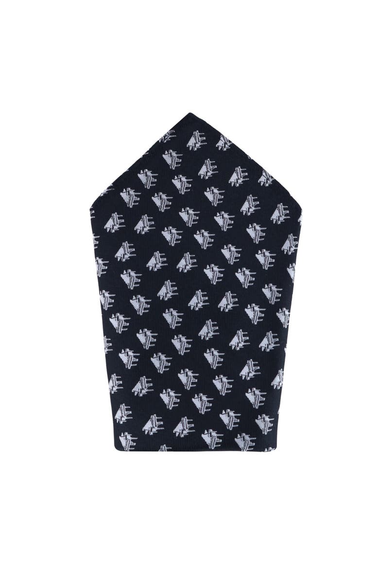 The Chopin Classical Piano Silk Pocket Square, Main, color, Black