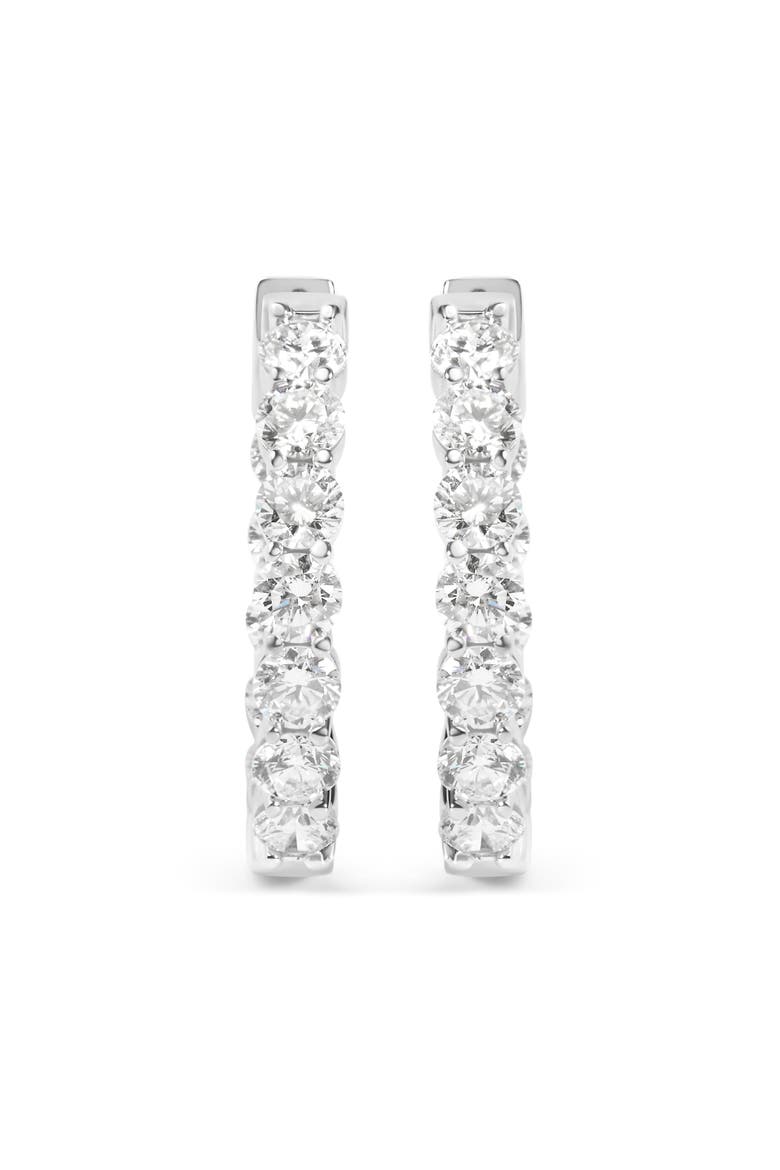 14K White Gold 5.00 Cttw Lab-Grown Diamond Inside Out Hoop Earrings, Alternate, color, White Gold