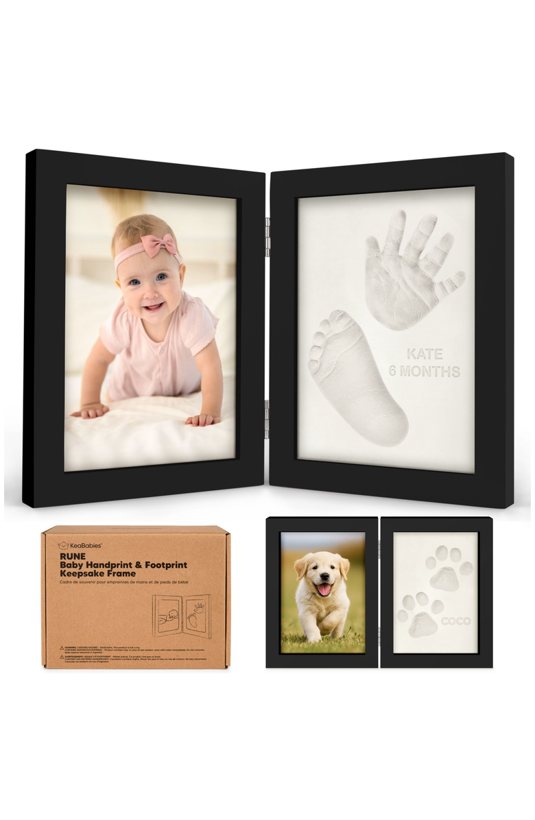 KeaBabies Rune Hand & Footprint Keepsake Frame, Main, color, Onyx Black