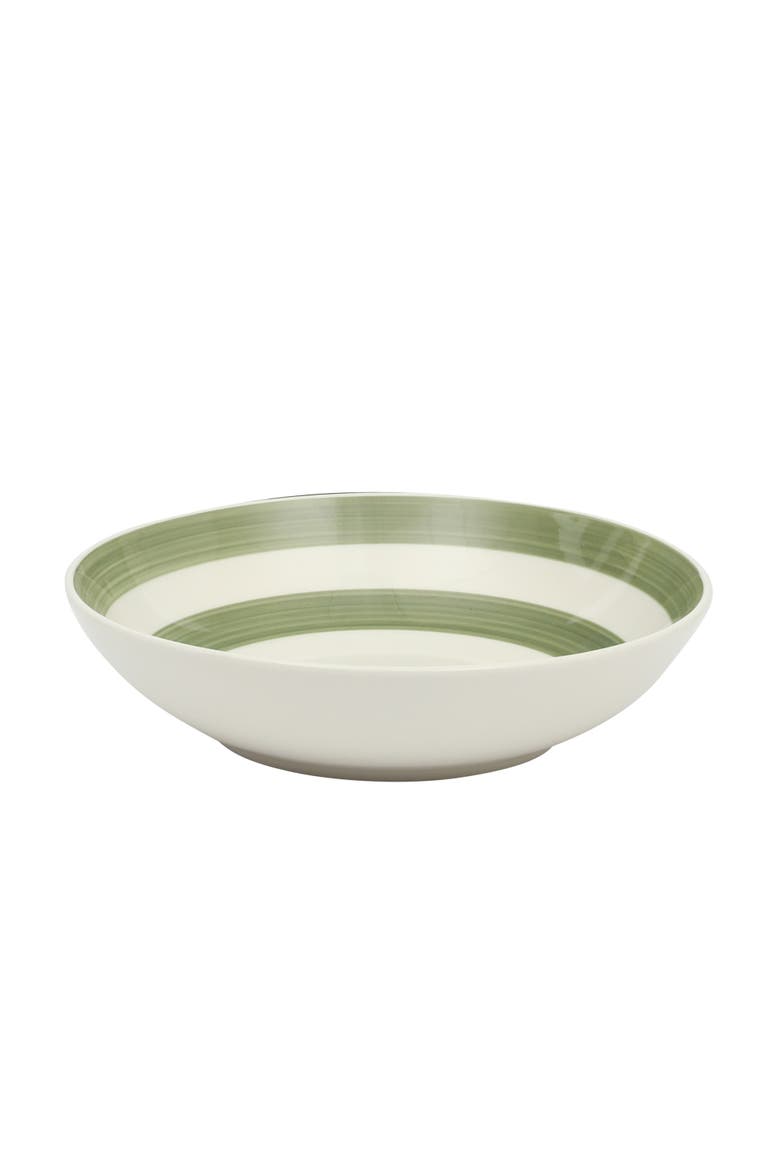 Kenwood Shores 16 Piece Stoneware Plates and Bowls Dinnerware Set, Alternate, color, Green