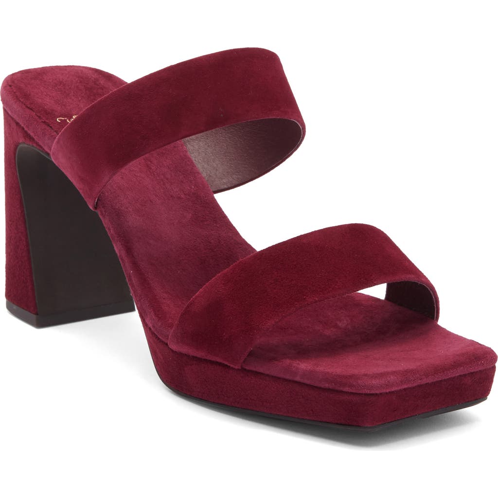 Jeffrey Campbell Danity Platform Slide Sandal In Burgundy