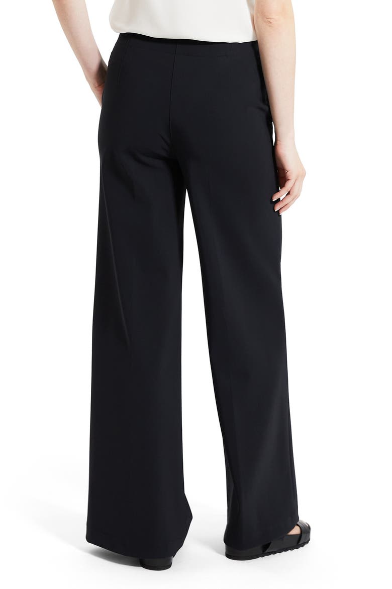 Clean Front Wide Leg Precision Ponte Knit Pants, Alternate, color, BLACK - 001