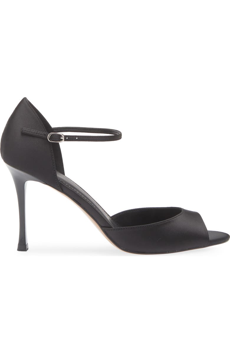 MANGO Satin Stiletto Sandal, Alternate, color, Black