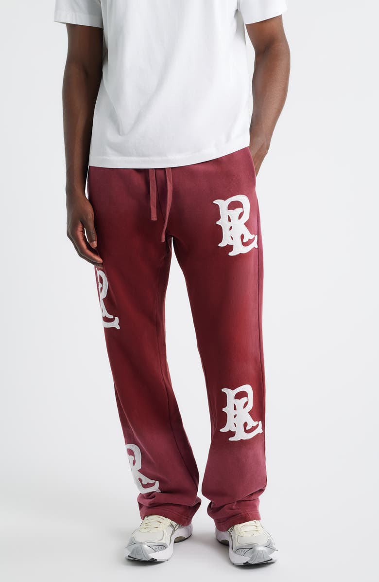 Rolling Loud Logo Appliqué Sweatpants, Main, color, Washed Maroon