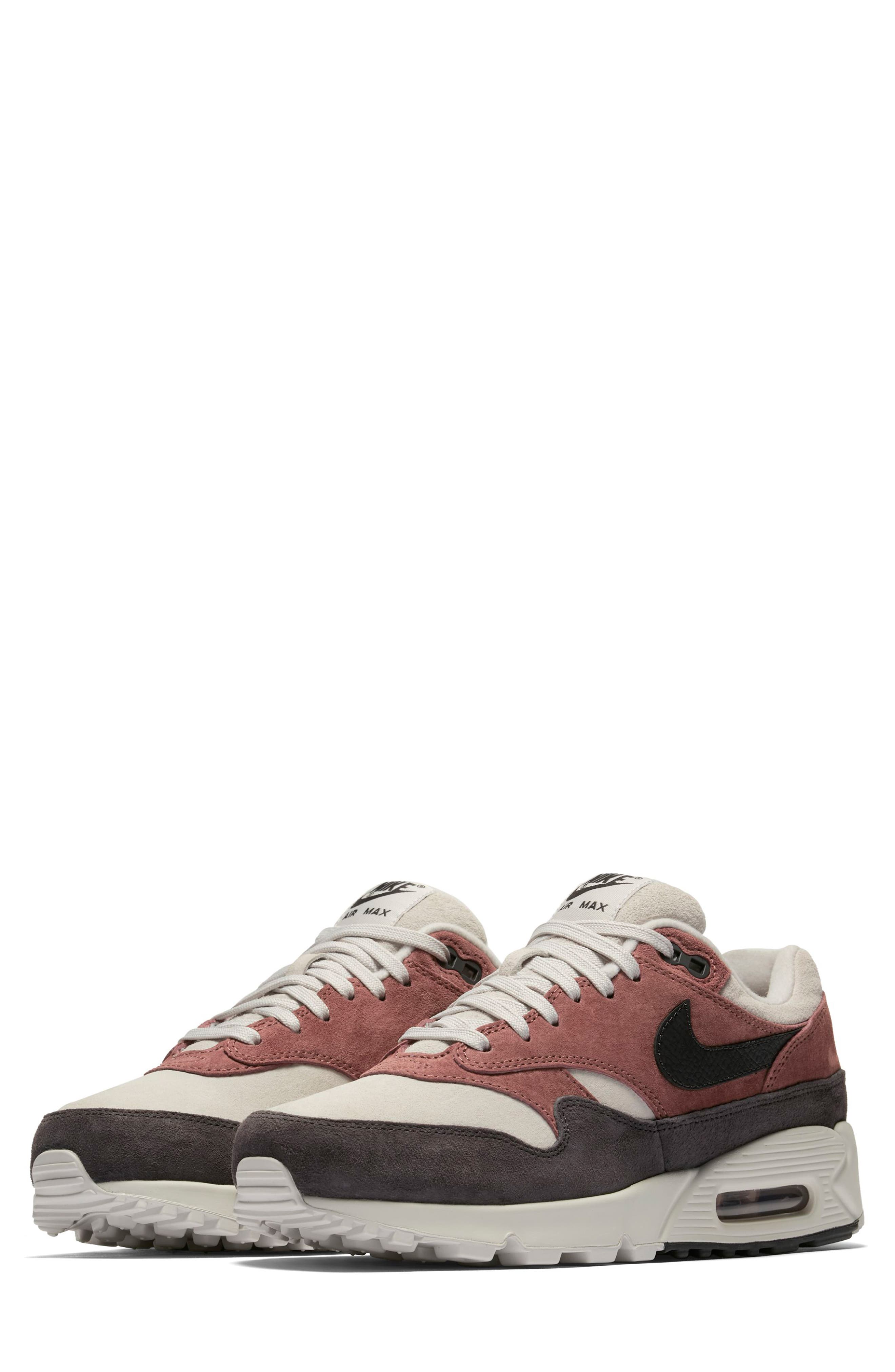 Air Max 90/1 Sneaker, Main, color, RED SEPIA/ OIL GREY-VAST GREY