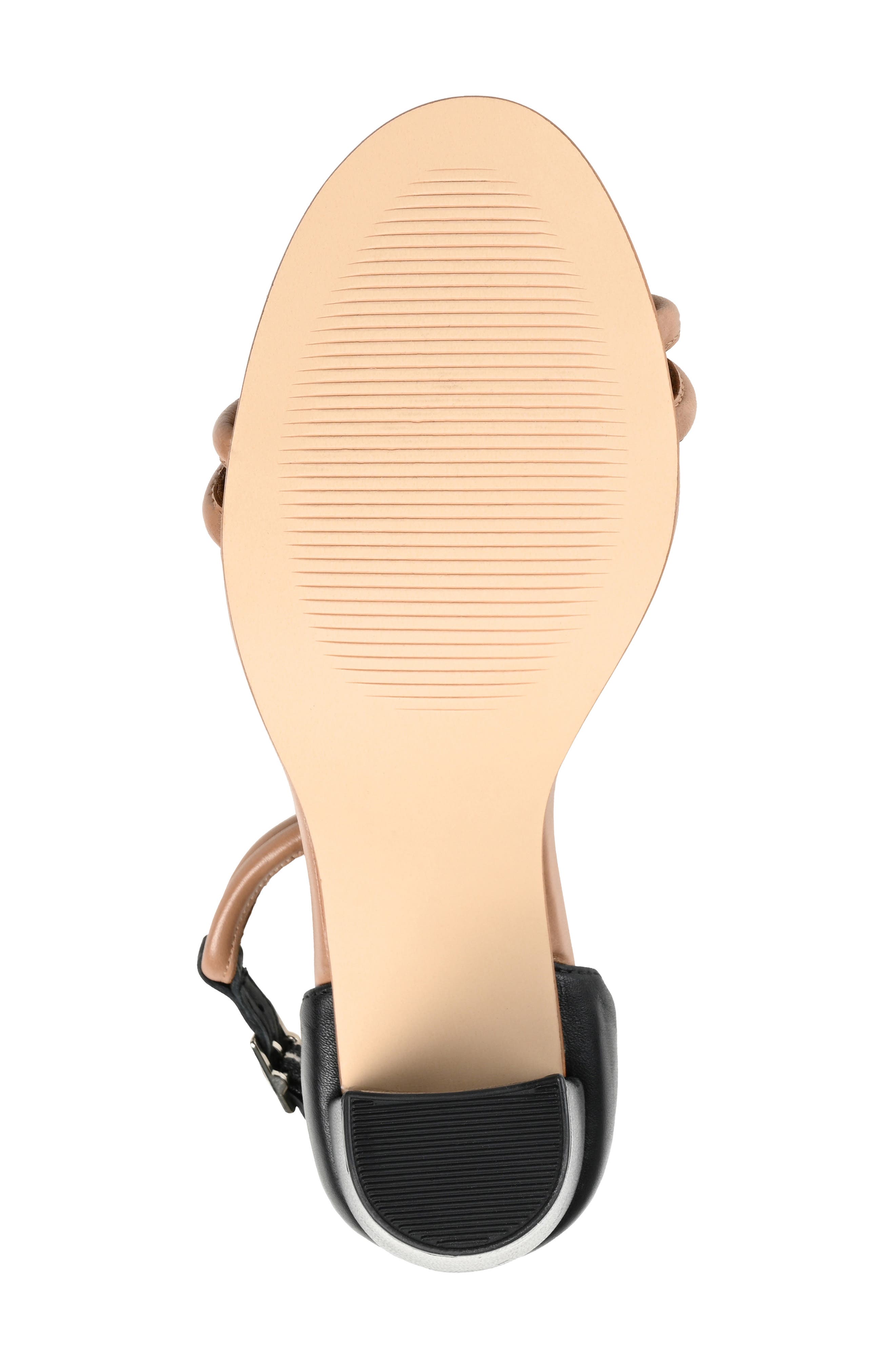 Journee Signature Jettah Ankle Strap Sandal, Alternate, color, Black/ Tan