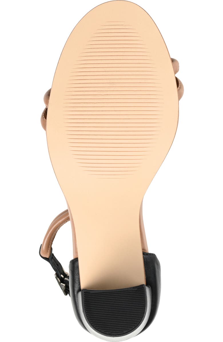 Journee Signature Jettah Ankle Strap Sandal, Alternate, color, Black/ Tan