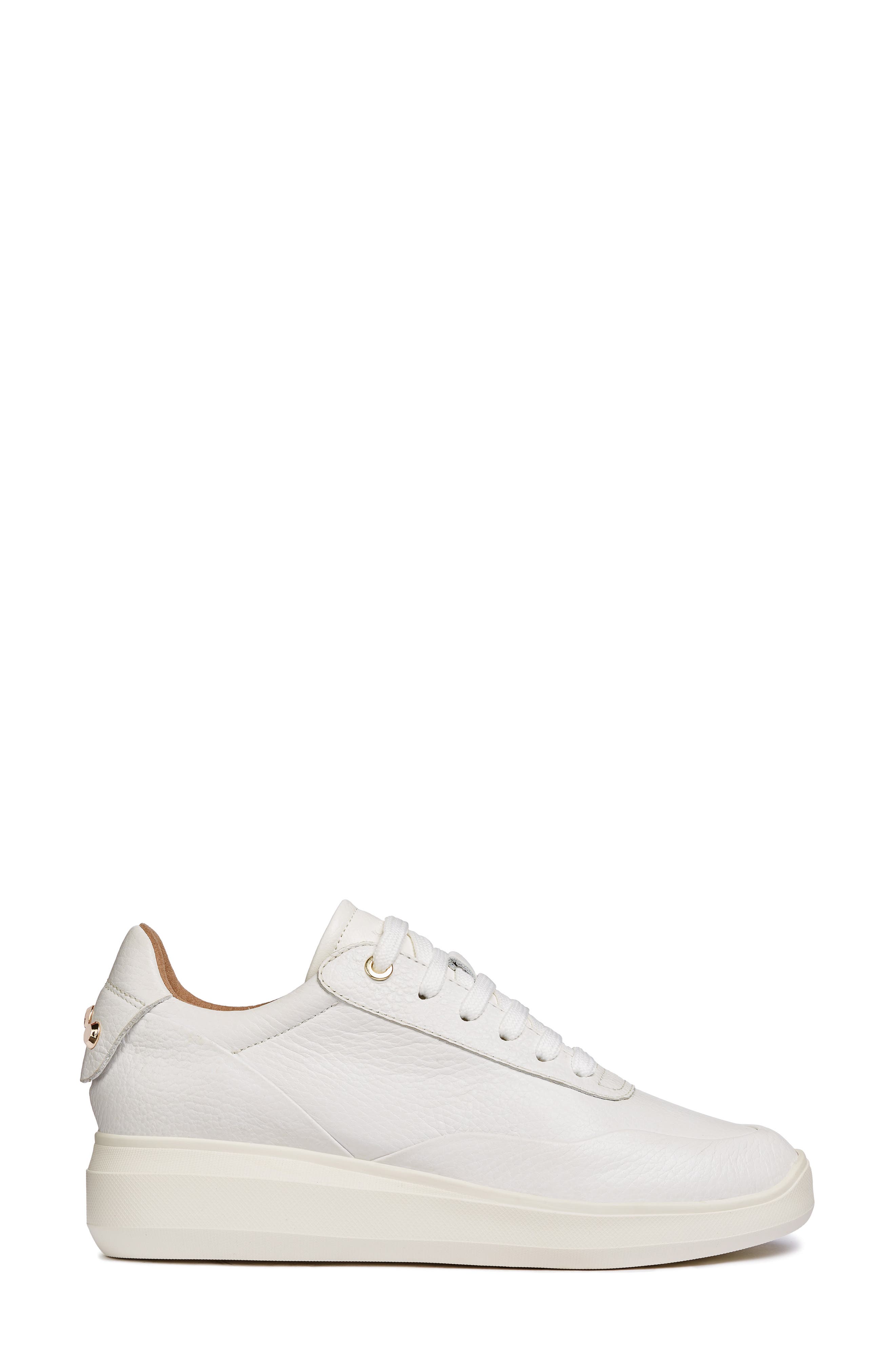 Rubidia Wedge Sneaker, Alternate, color, WHITE NUBUCK LEATHER
