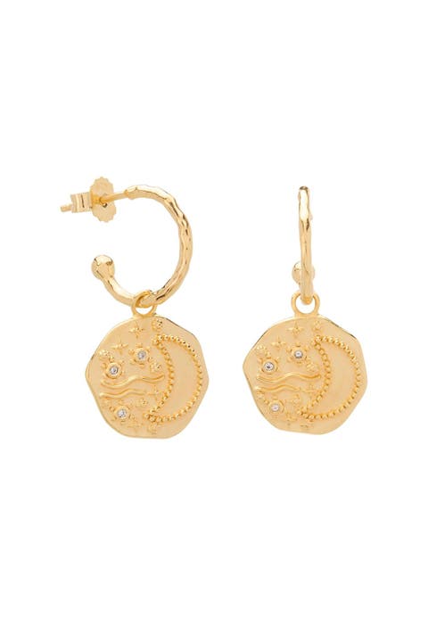 Night Sky Pendant Hoop Earrings
