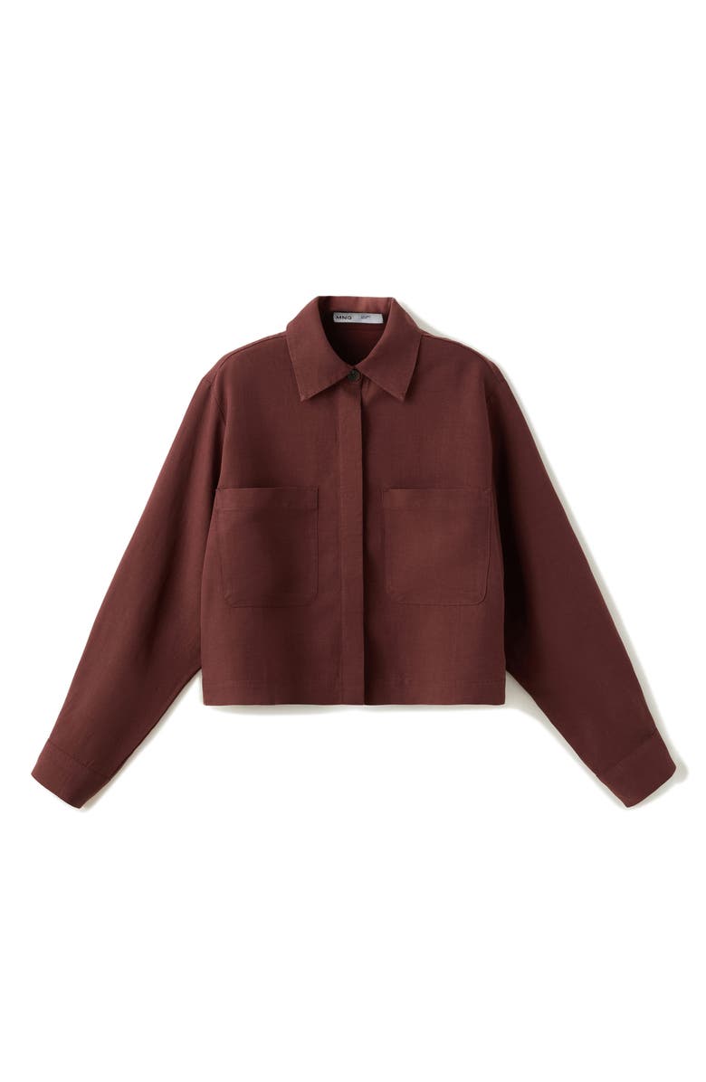 MANGO Lyocell & Linen Button-Up Shirt, Alternate, color, 