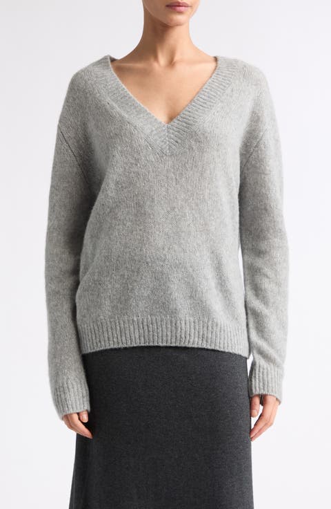 Leona V-Neck Cashmere & Silk Sweater