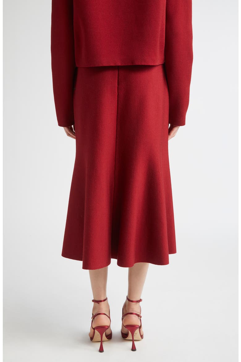 Floral Jacquard Flared Skirt, Alternate, color, GARNET MULTI