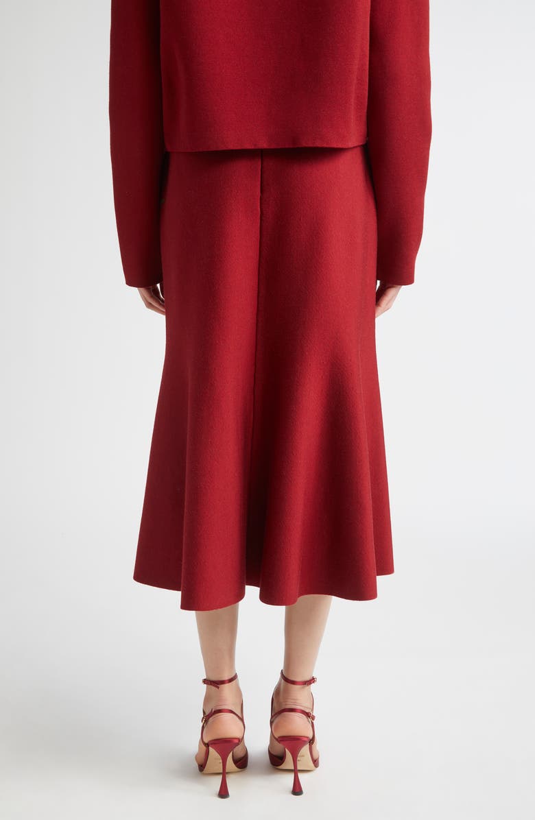 Carolina Herrera Floral Jacquard Flared Skirt, Alternate, color, Garnet Multi