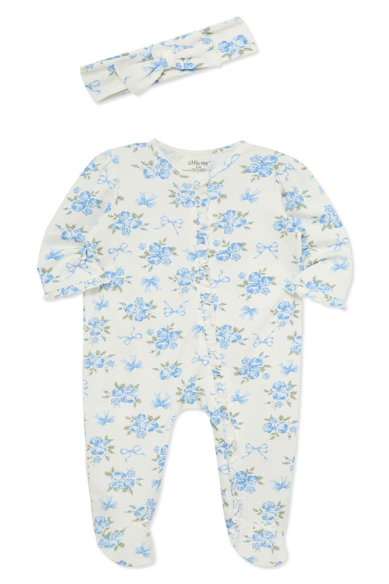 Kids' Rose Bows Footie and Headband Set, Alternate, color, FLORAL