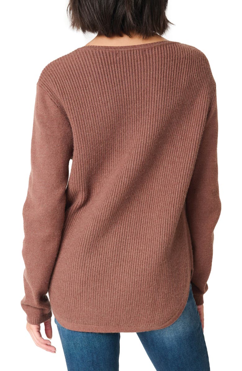 GIBSONLOOK V-Neck Long Sleeve Rib Sweater, Alternate, color,