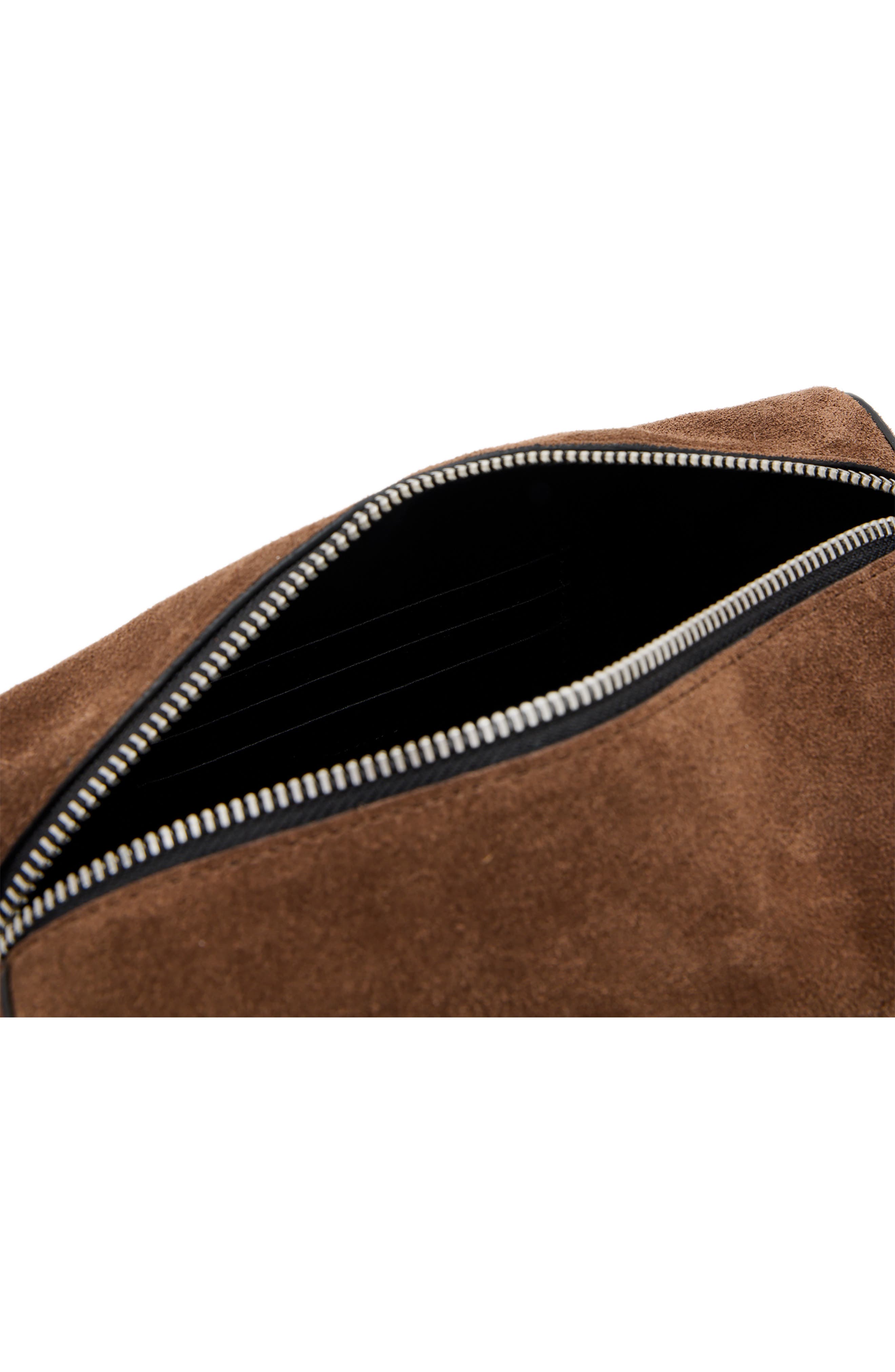 Miro Barrel Crossbody Bag, Alternate, color, CHESTNUT BROWN SUEDE