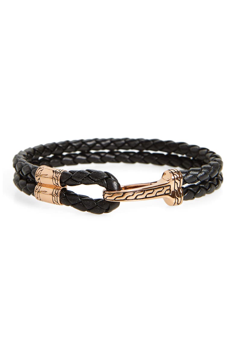 Men's Classic Chain Station Bracelet, Main, color, GOLD/ BLACK